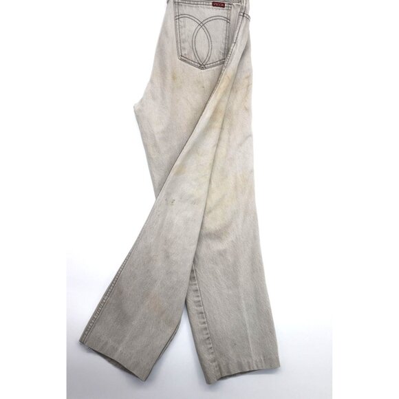 Retro Sasson Mens Light Faded Denim Jeans 1980s Vintage Straight Leg Distressed - Picture 11 of 14